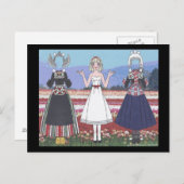 オランダのネールジェ紙人形はがき ポストカード (正面/裏面)