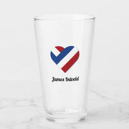 オランダのハート旗を持つJames Intveld タンブラーグラス