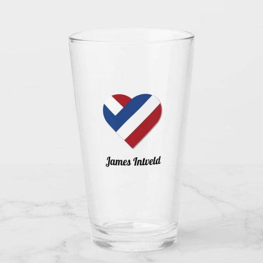 オランダのハート旗を持つJames Intveld タンブラーグラス (正面)