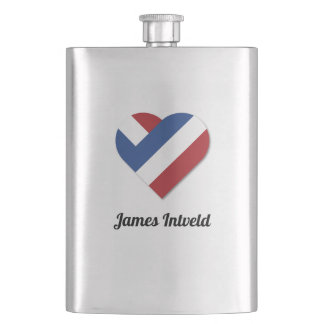 オランダのハート旗を持つJames Intveld フラスク
