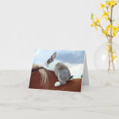 オランダのバニーウサギの乗馬馬のnotecard カード (黄色い花)