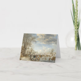 オランダのビンテージクリスマスカード冬(1645) シーズンカード