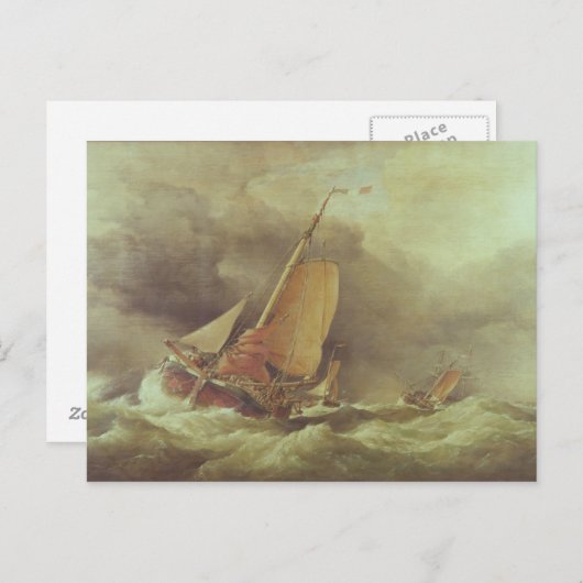 オランダのピンックがヤーマス沖で錨を下ろす ポストカード (正面/裏面)