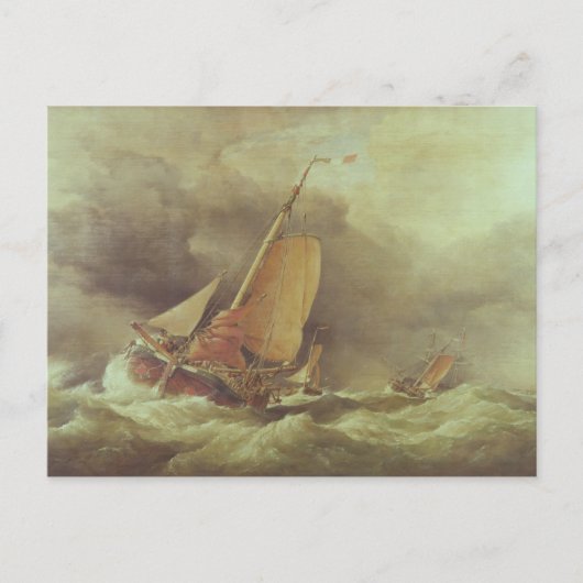 オランダのピンックがヤーマス沖で錨を下ろす ポストカード (正面)