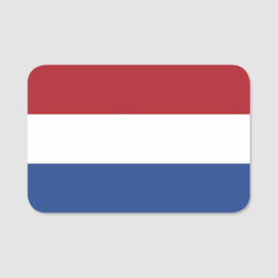 オランダのフラグ付きの愛国的な名前タグ 名札