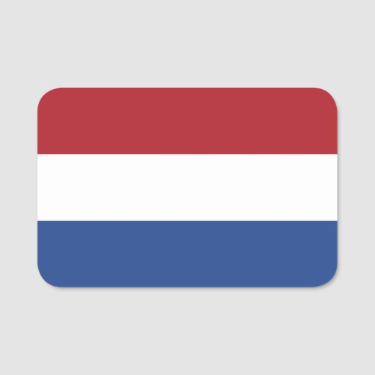 オランダのフラグ付きの愛国的な名前タグ 名札 (正面)