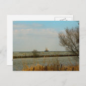 オランダのヨットがアイセル湖に浮かぶ ポストカード (正面/裏面)