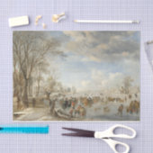 オランダのヴィンテージクリスマスティッシュペーパー冬 薄葉紙 (クラフト)