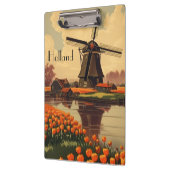 オランダのヴィンテージ旅行のポスター、チューリップとミル クリップボード (左)