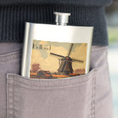 オランダのヴィンテージ旅行のポスター、チューリップとミル フラスク (インサイチュ)