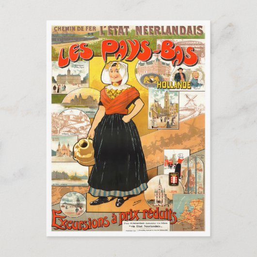 オランダのヴィンテージ旅行はがき ポストカード (正面)