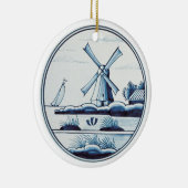 オランダの伝統的で青いタイル セラミックオーナメント (右)