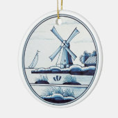 オランダの伝統的で青いタイル セラミックオーナメント (左)