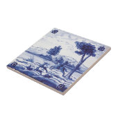 オランダの伝統的で青いタイル タイル (側面)