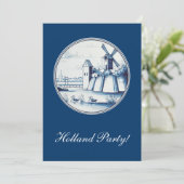 オランダの伝統的な青いタイル 招待状 (スタンド正面)