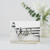 オランダの冬の雪だるま ポストカード (スタンド正面)