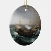 オランダの商人伴われる容器およびSmalschip セラミックオーナメント (右)