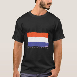オランダの国旗とオランダのキャプション Tシャツ