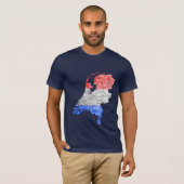 オランダの国旗カラーマップTシャツ Tシャツ (正面フル)