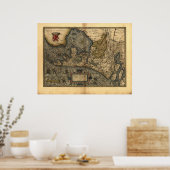 オランダの地図1570 - Abraham Ortelius ポスター (キッチン)