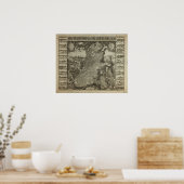 オランダの地図1609 – クレース・ジャンシュ・ヴィッシェ ポスター (キッチン)