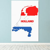 オランダの地図 キャンバスプリント (インサイチュ (ウッドフロア))