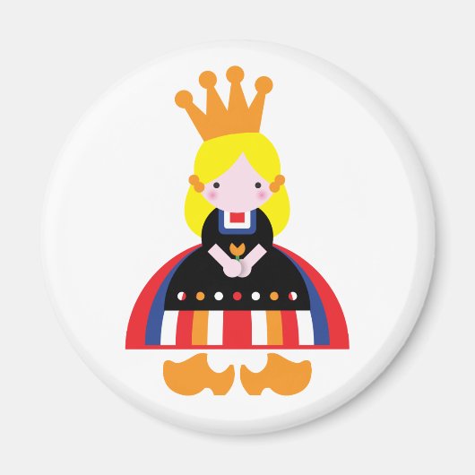 オランダの女の子がクイーンズデー マグネット (正面)