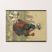 オランダの女性は犬を連れて ジグソーパズル (横)