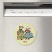 オランダの子供と花、名前を追加 マグネット (インサイチュ (食洗機))