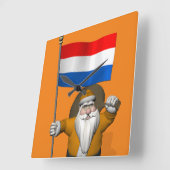 オランダの徴候を持つシンタクラース スクエア壁時計 (傾斜)
