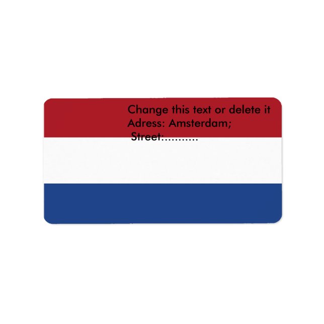オランダの旗が付いているカスタムなラベル ラベル (正面)