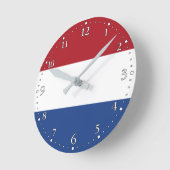 オランダの旗 ラウンド壁時計 (傾斜)
