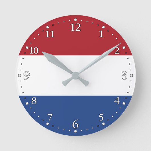 オランダの旗 ラウンド壁時計 (正面)