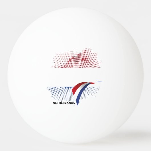 オランダの旗 卓球ボール (正面)