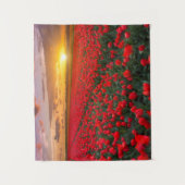 オランダの日没のチューリップ分野 タペストリー (正面)