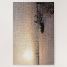 オランダの柔らかい冬の日の出 ジグソーパズル