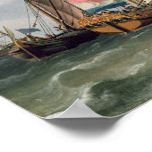 オランダの海の波打ち ポスター (角)