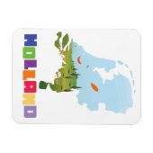 オランダの漫画の地図 マグネット (横)