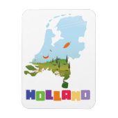 オランダの漫画の地図 マグネット (縦)