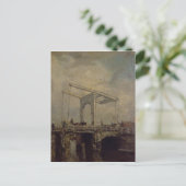 オランダの町にある開閉橋、1875年 ポストカード (スタンド正面)