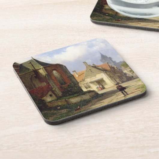 オランダの町(oの赤レンガの教会の前に計算して下さい コースター (左側)