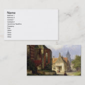 オランダの町(oの赤レンガの教会の前に計算して下さい 名刺 (正面/裏面)