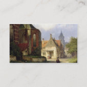 オランダの町(oの赤レンガの教会の前に計算して下さい 名刺 (裏面)