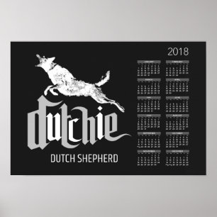 オランダの羊飼い- Dutchieのカレンダー2018年 ポスター