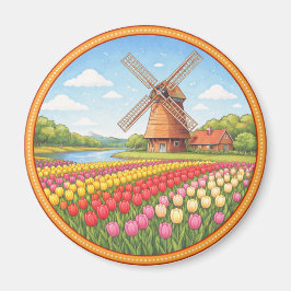 オランダの花畑 マグネット