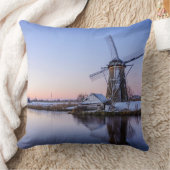 オランダの装飾用クッションの日の出の間の風車 クッション (ブランケット)