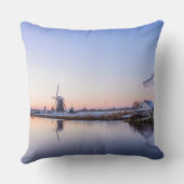 オランダの装飾用クッションの日の出の間の風車 クッション (裏面)