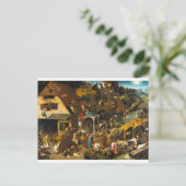 オランダの諺Pieter Bruegel the Elder ポストカード (スタンド正面)