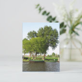 オランダの農村風景 ハウスボートのある運河 ポストカード (スタンド正面)