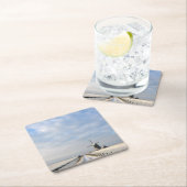 オランダの雪と風車のある冬の風景 スクエアペーパーコースター (インサイチュ)